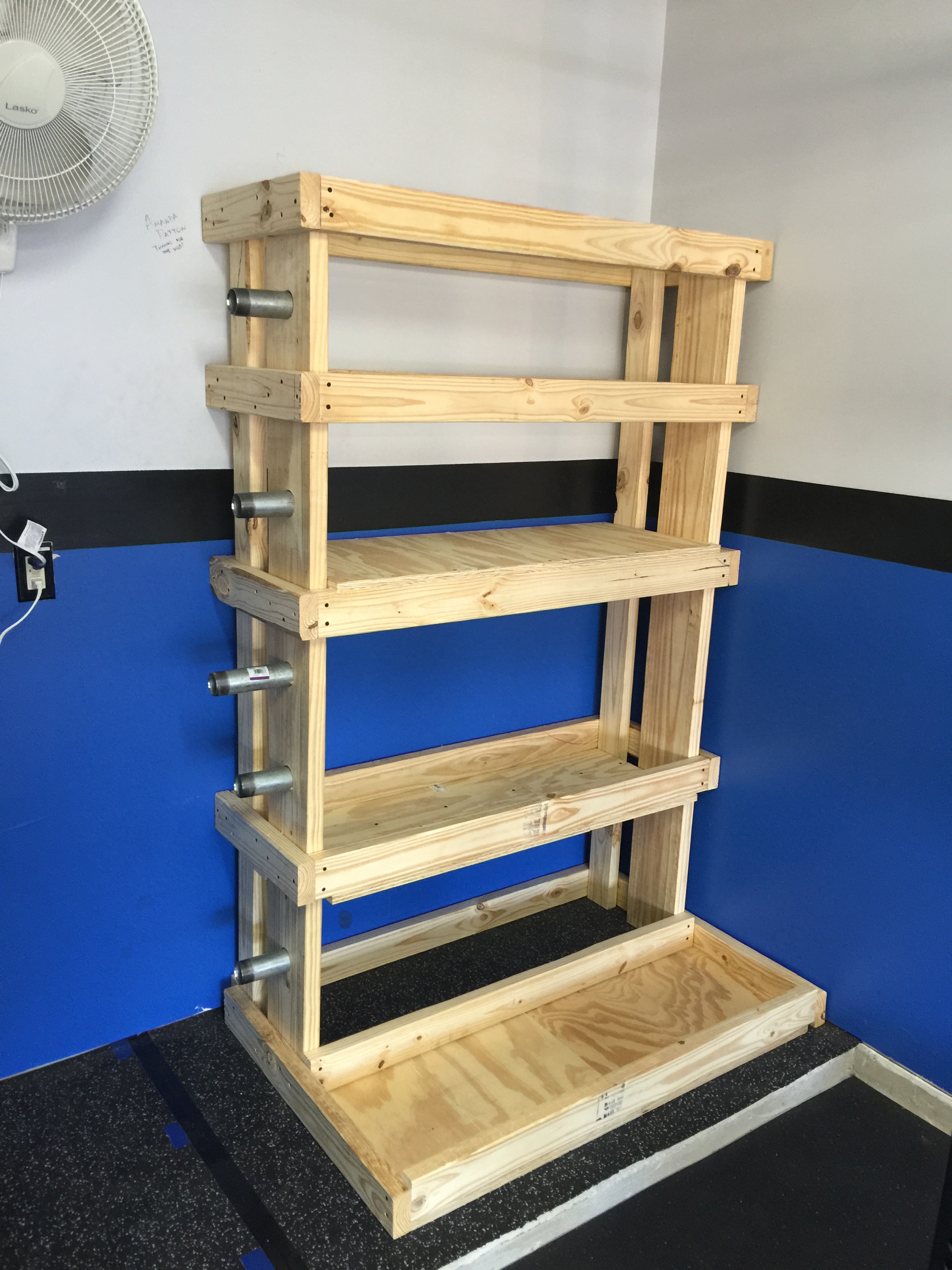 DIY Custom Garage Gym Weights Rack Munson Mischief